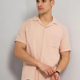 Celio Cuban Collar Classic Regular Fit Opaque Cotton Casual Shirt-image-72