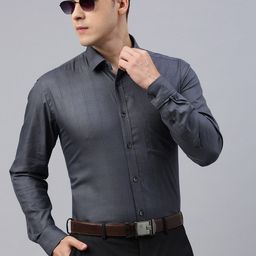 ZEDD Classic Textured Opaque Cotton Casual Shirt-image-32