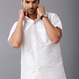 Khoday Williams Spread Collar Classic Opaque Formal Poly Silk Shirt-image-67