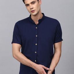 Campus Sutra Classic Mandarin Collar Casual Shirt-image-41