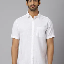KINGDOM OF WHITE Spread Collar Casual Polycotton Shirt-image-71