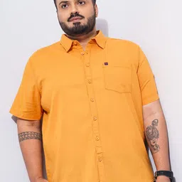 Hardsoda by The Indian Garage Co Men Plus Size Casual Cotton Shirt-image-10