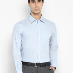Turtle Men Blue Opaque Formal Shirt-image-29
