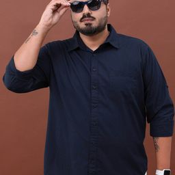 HIGHLANDER Plus Size Opaque Cotton Casual Shirt-image-0
