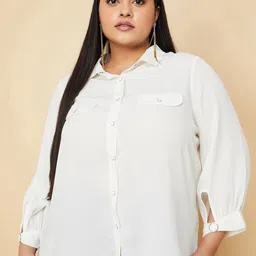 max Plus Size Spread Collar Casual Shirt-58