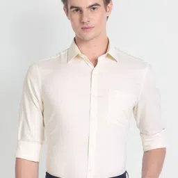 Arrow Spread Collar Long Sleeves Pure Cotton Formal Shirt-picture-34