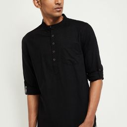 max Men Black Solid Casual Shirt-image-75