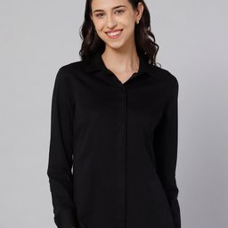 Cantabil Women Black Cotton Casual Shirt-picture-51