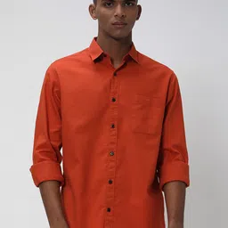 Mufti Plus Size Spread Collar Cotton Casual Shirt-image-78
