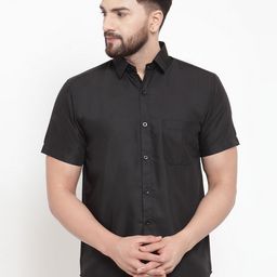 JAINISH Men Black Classic Slim Fit Solid Casual Shirt-image-126