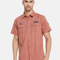 METTLE Spread Collar Cotton Casual Shirt-image-2