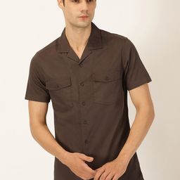 Mast & Harbour Premium Cuban Collar Cotton Shirt-image-128