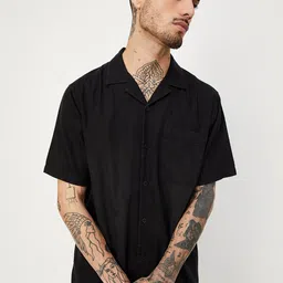 max Spread Collar Short Sleeves Cotton Casual Shirt-image-25