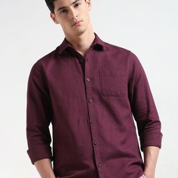 R&B Self Design Spread Collar Cotton Casual Shirt-picture-15