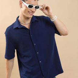 HIGHLANDER Men Textured Oversized Casual Shirt-image-11