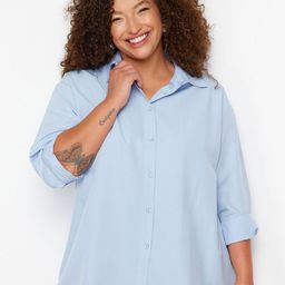 Trendyol Plus Size Spread Collar Long Sleeves Casual Shirt-32