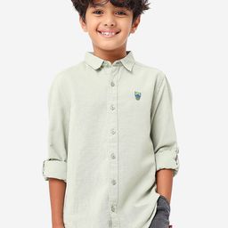 BONKIDS Boys Spread Collar Casual Cotton Shirt With Captain America Embroidery-image-57