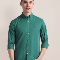 U.S. Polo Assn. Button-Down Collar Opaque Cotton Casual Shirt-image-32