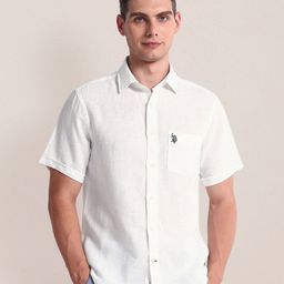 U.S. Polo Assn. Spread Collar Short Sleeves Tailored Fit Casual Shirt-image-79