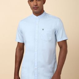 Allen Solly Men Band Collar Solid Casual Shirt-picture-48