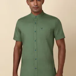 Allen Solly Men Solid Band Collar Pure Cotton Casual Shirt-image-64