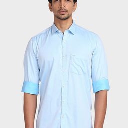 ColorPlus Men Blue Tailored Fit Striped Casual Shirt-image-83