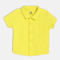 MINI KLUB Boys Spread Collar Chevron Striped Cotton Casual Shirt-image-89