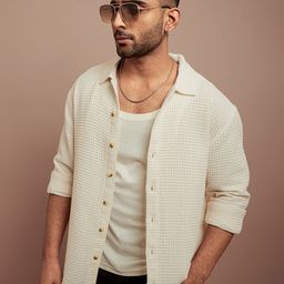 Powerlook India Slim Self Designed Spread Collar Casual Shirt-image-42