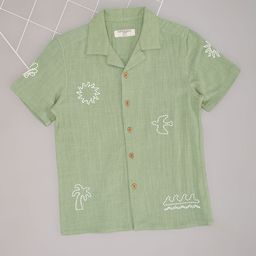 Pantaloons Junior Boys Cuban Collar Graphic Printed Cotton Casual Shirt-image-30