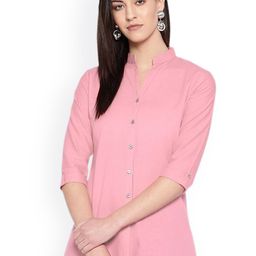Vastraa Fusion Comfort Mandarin Collar Pure Cotton Casual Shirt-82