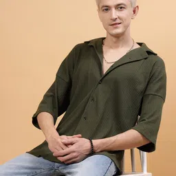 Rigo Comfort Spread Collar Loing Sleeves Cotton Casual Shirt-image-75