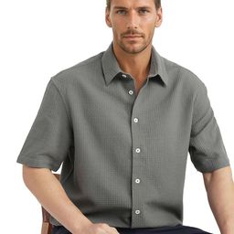 RARE RABBIT Men Comfort Fit Spread Collar Textured Cotton Casual Shirt-image-51