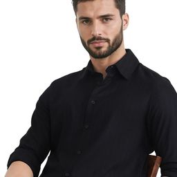 RARE RABBIT Men Comfort Spread Collar Solid Cotton Casual Shirt-image-53