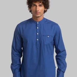 Parx Men Slim Fit Band Collar Opaque Casual Shirt-image-89