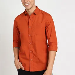 Lee Slim Fit Spread Collar Pure Cotton Casual Shirt-image-83