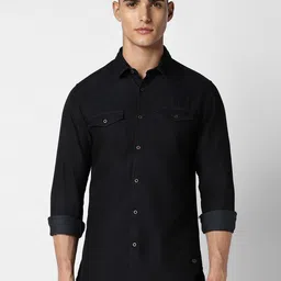 Peter England Casuals Slim Fit Spread Collar Pure Cotton Casual Shirt-image-83