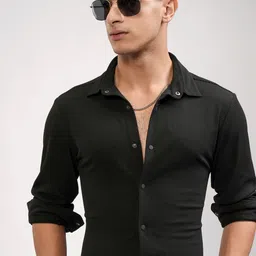 HIGHLANDER Men Slim Fit Spread Collar Textured Casual Shirt-picture-46