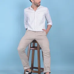 Crimsoune Club Classic Slim Fit Spread Collar Long Sleeves Cotton Casual Shirt-image-96