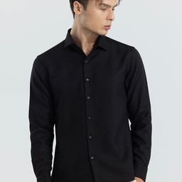 Snitch Black Classic Slim Fit Casual Shirt-image-52
