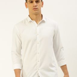 SHOWOFF Classic Self Design Slim Fit Cotton Casual Shirt-picture-6