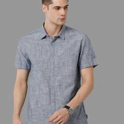 Voi Jeans Classic Spread Collar Pure Cotton Slim Fit Casual Shirt-picture-49