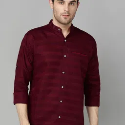 FUBAR Horizontal Striped Slim Fit Casual Shirt-image-89