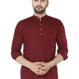 FUBAR Slim Fit Horizontal Stripes Band Collar Casual Shirt-image-78
