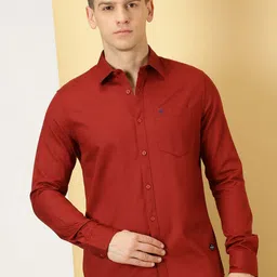 Thomas Scott Standard Slim Fit Flannel Weave Pure Cotton Casual Shirt-image-75