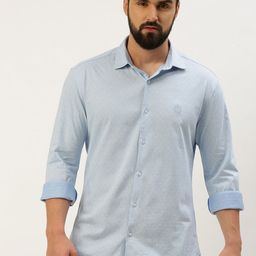 SHOWOFF Comfort Self Design Spread Collar Cotton Casual Shirt-picture-10