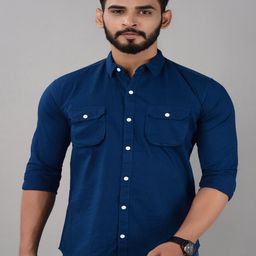 VILLAIN Indian Slim Slim Fit Cotton Casual Cargo Shirt-image-92