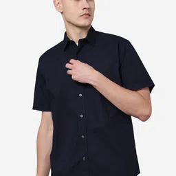 JADE BLUE Spread Collar Slim Fit Casual Pure Cotton Shirt-image-32