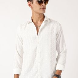 Thomas Scott Men Premium Spread Collar Textured Casual Shirt-image-56