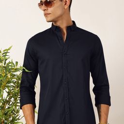 Mast & Harbour Men Premium Slim Fit Button-Down Collar Solid Cotton Casual Shirt-image-26
