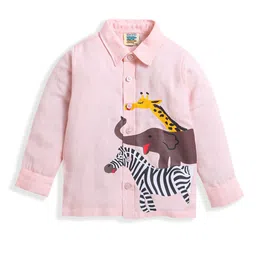 ZIP ZAP ZOOP Boys Comfort Graphic Printed Twill Weave Pure Cotton Casual Shirt-73